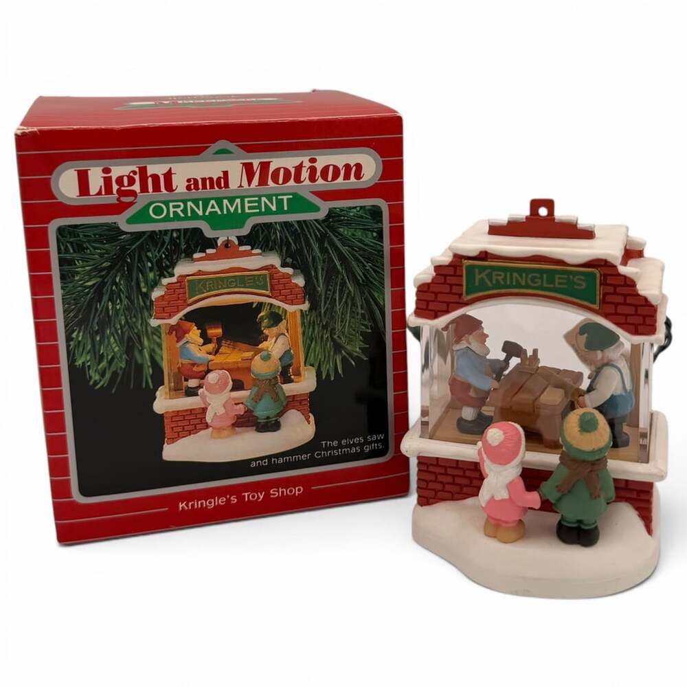 1987 Hallmark Keepsake Light and Motion Ornament Kringle's Toy Shop
